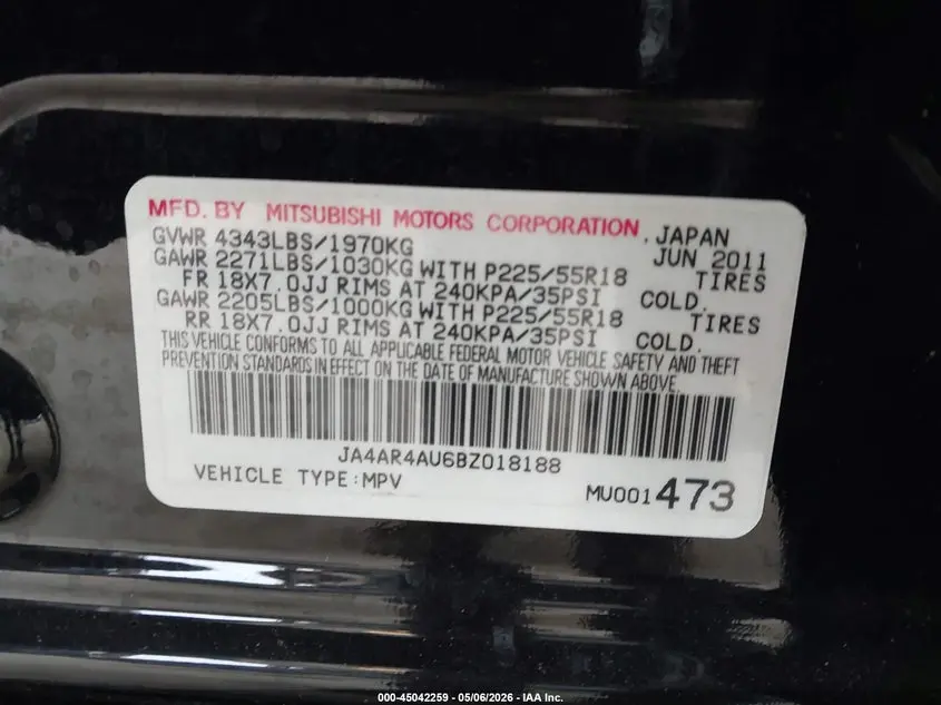 2011 MITSUBISHI OUTLANDER SPORT SE