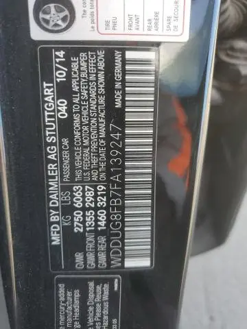 2015 MERCEDES-BENZ S 550 4MATIC  