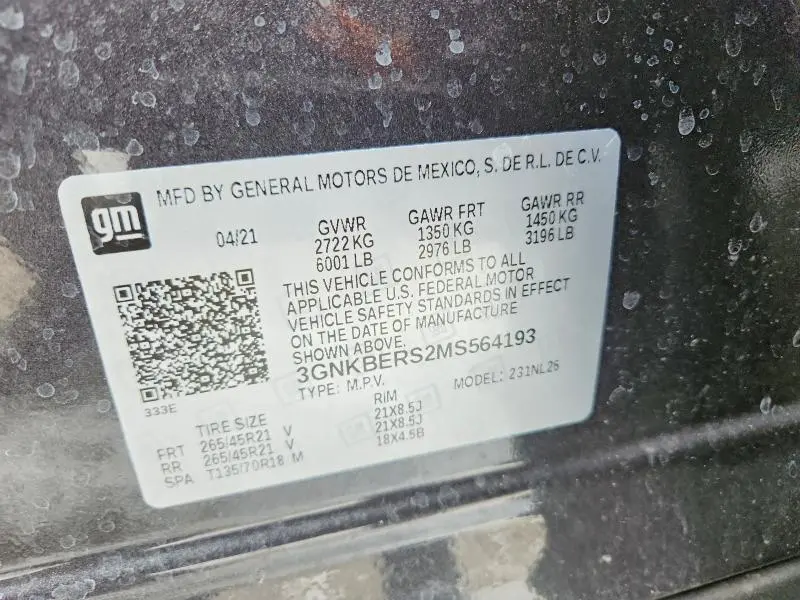 2021 CHEVROLET BLAZER RS  