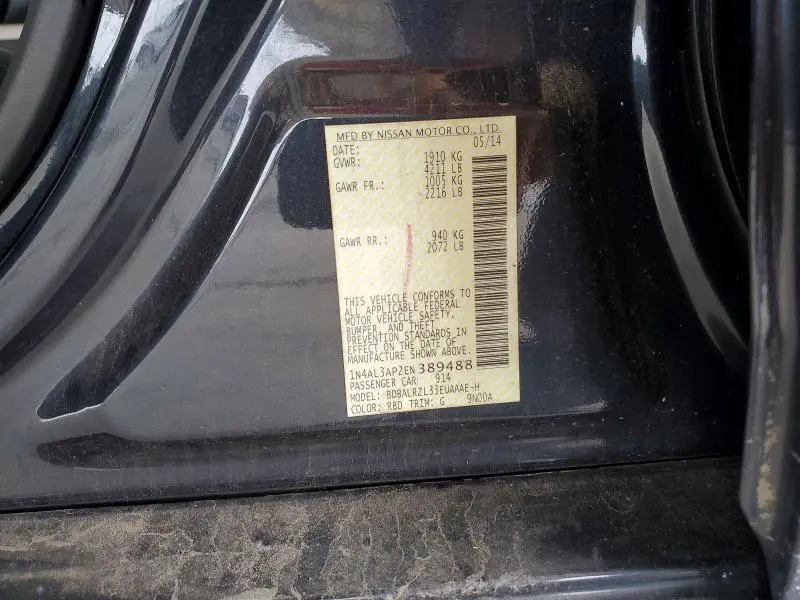 2014 NISSAN ALTIMA 2.5 S  
