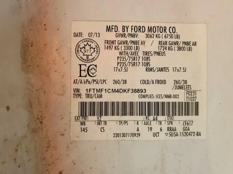 2013 FORD F-150 XL   