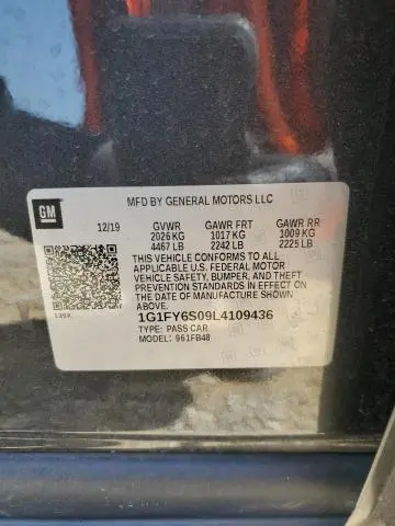 2020 CHEVROLET BOLT EV LT  