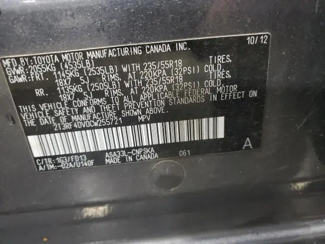 2012 TOYOTA RAV4 SPORT  