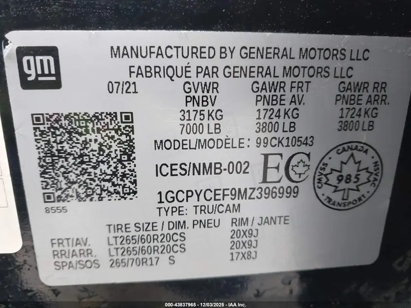 2021 CHEVROLET SILVERADO 1500 4WD  SHORT BED CUSTOM TRAIL BOSS/4WD  STANDARD BED CUSTOM TRAIL BOSS