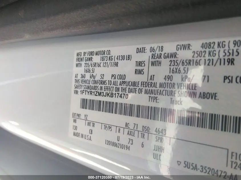 2018 FORD TRANSIT-250 