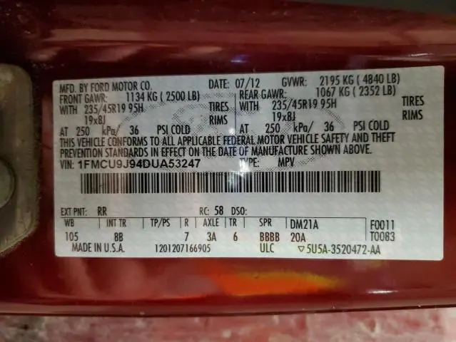 2013 FORD ESCAPE TITANIUM  