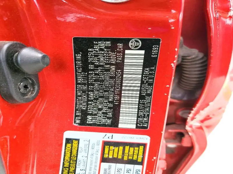 2012 TOYOTA CAMRY SE  
