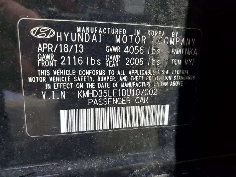 2013 HYUNDAI ELANTRA GT   