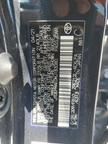 2021 TOYOTA COROLLA LE  