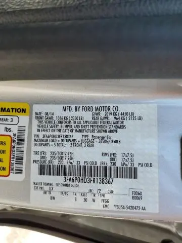 2015 FORD FUSION SE  