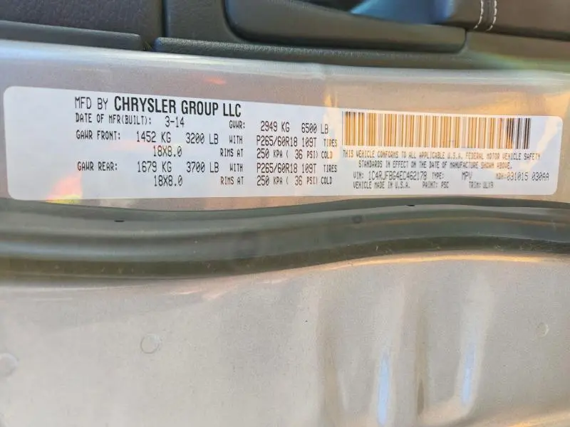 2014 JEEP GRAND CHEROKEE LIMITED  