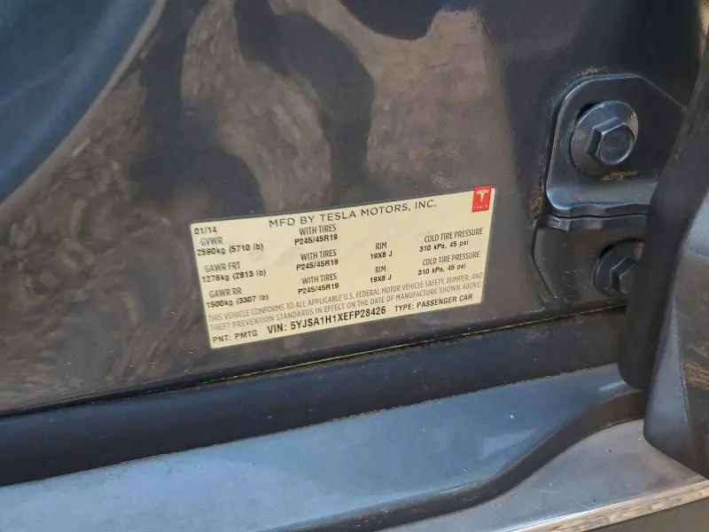 2014 TESLA MODEL S   