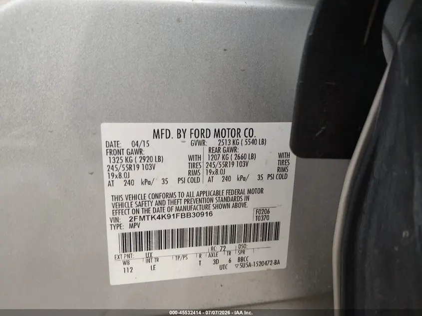 2015 FORD EDGE TITANIUM