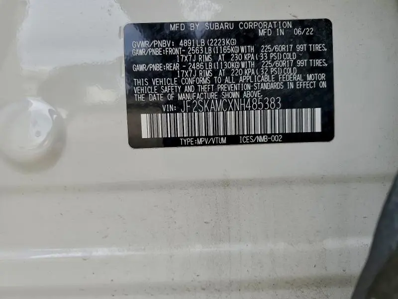 2022 SUBARU FORESTER WILDERNESS  