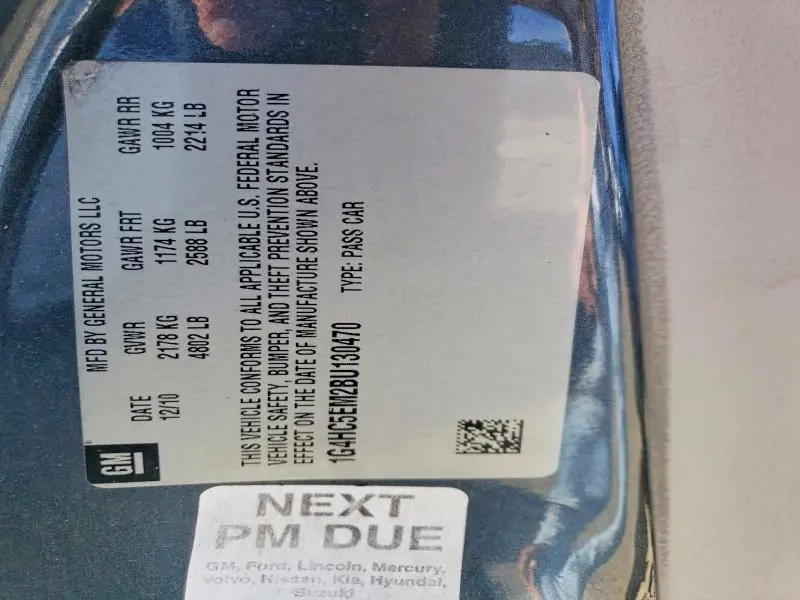 2011 BUICK LUCERNE CXL  