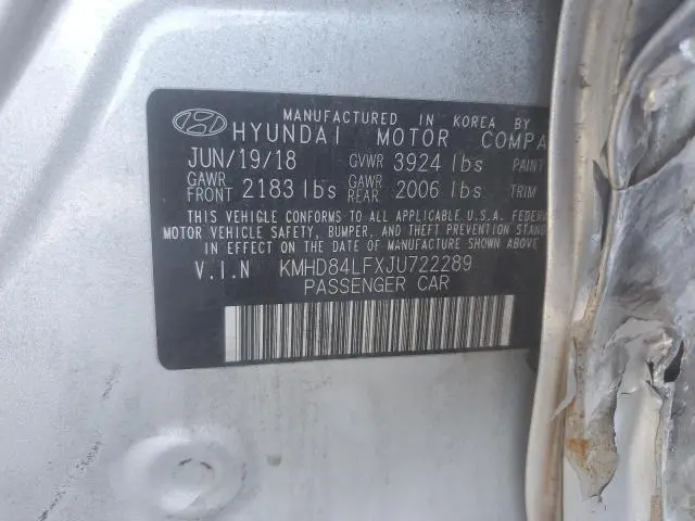 2018 HYUNDAI ELANTRA SEL  