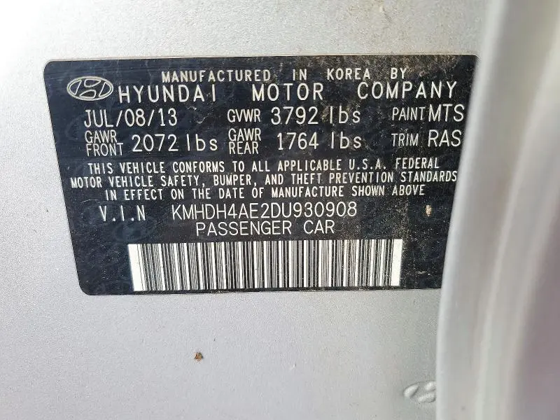 2013 HYUNDAI ELANTRA GLS  