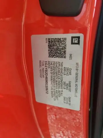 2021 CHEVROLET CORVETTE STINGRAY 2LT  