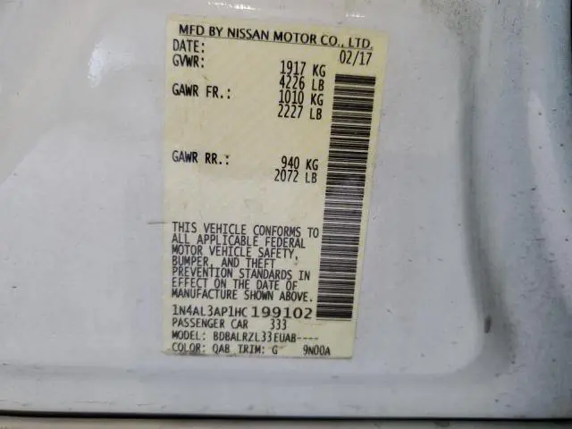 2017 NISSAN ALTIMA 2.5  