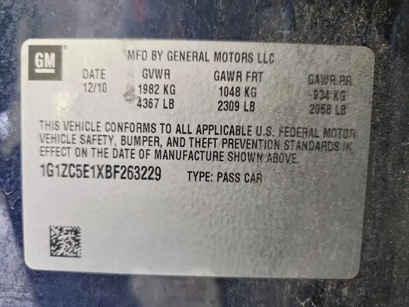 2011 CHEVROLET MALIBU 1LT  