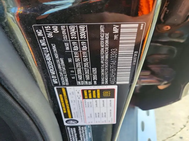 2015 MERCEDES-BENZ ML 350 4MATIC  
