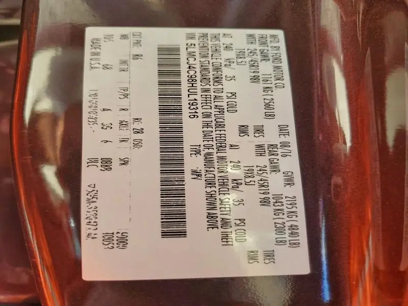 2017 LINCOLN MKC BLACK LABEL  