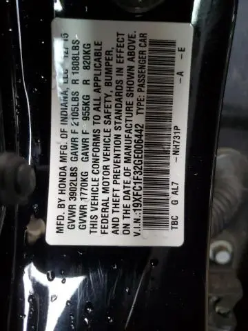 2016 HONDA CIVIC EX  
