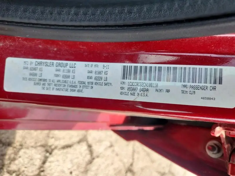 2012 CHRYSLER 200 LIMITED  