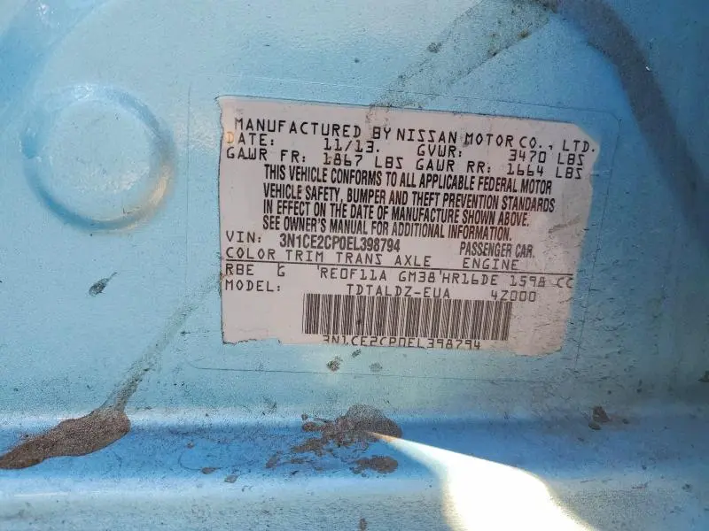 2014 NISSAN VERSA NOTE SV  