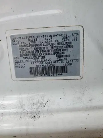 2013 NISSAN VERSA S  