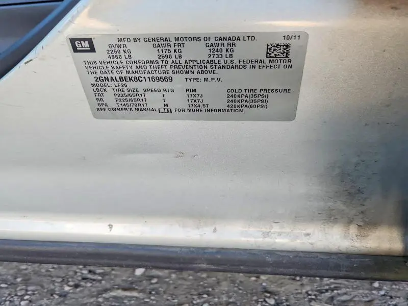 2012 CHEVROLET EQUINOX LS  