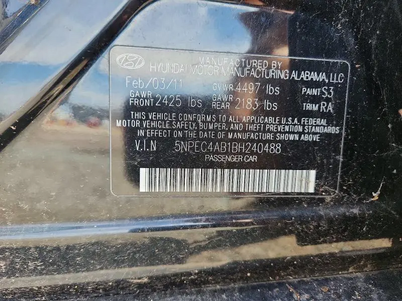 2011 HYUNDAI SONATA LIMITED 2.0T  