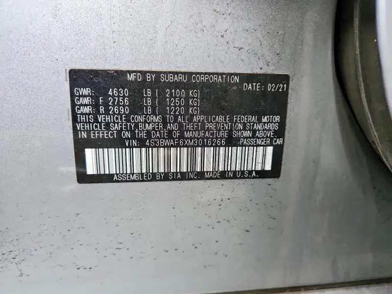 2021 SUBARU LEGACY PREMIUM  