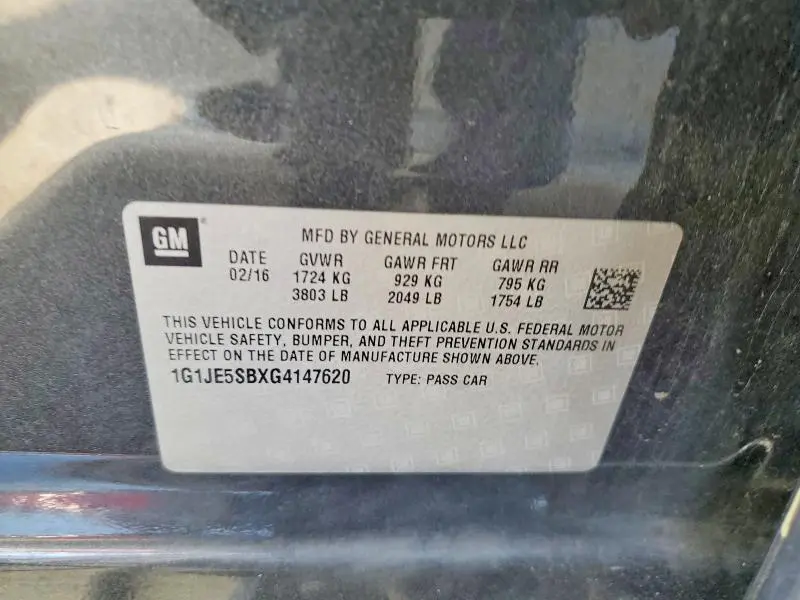 2016 CHEVROLET SONIC LTZ  