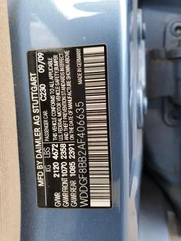 2010 MERCEDES-BENZ C 300 4MATIC  
