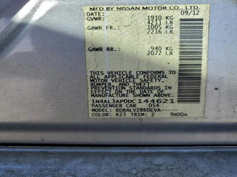 2013 NISSAN ALTIMA 2.5  