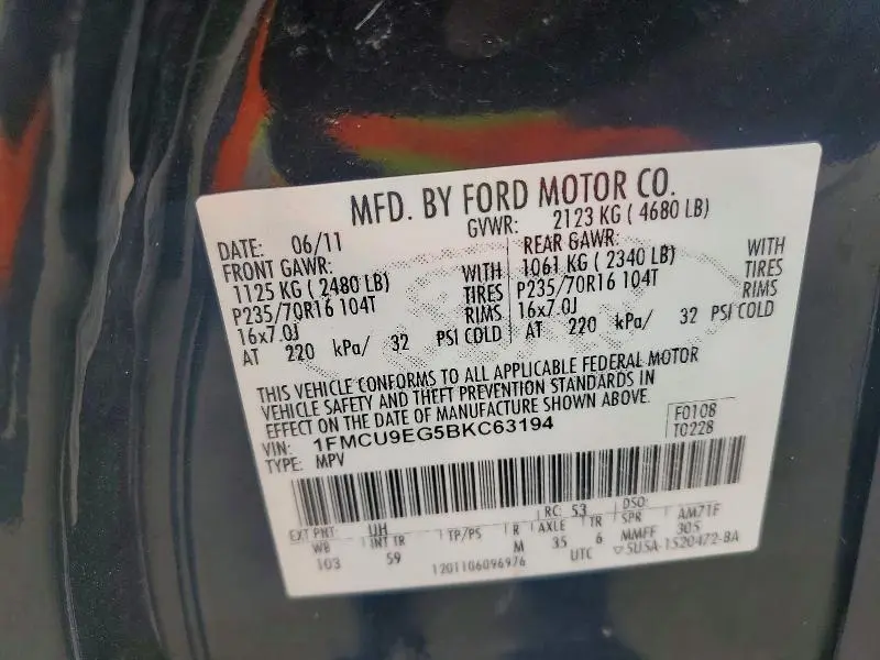 2011 FORD ESCAPE LIMITED  
