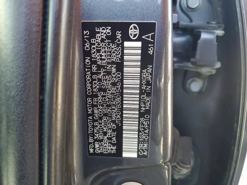 2013 TOYOTA PRIUS C THREE  