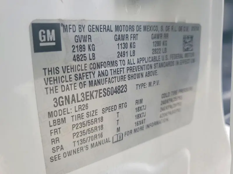 2014 CHEVROLET CAPTIVA LT  