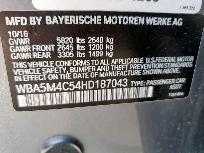 2017 BMW 535 XIGT  