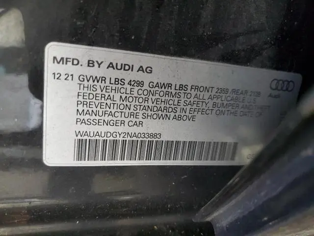 2022 AUDI A3 PREMIUM  