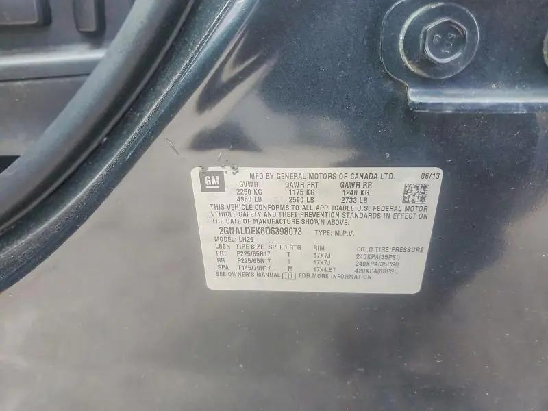 2013 CHEVROLET EQUINOX LT  