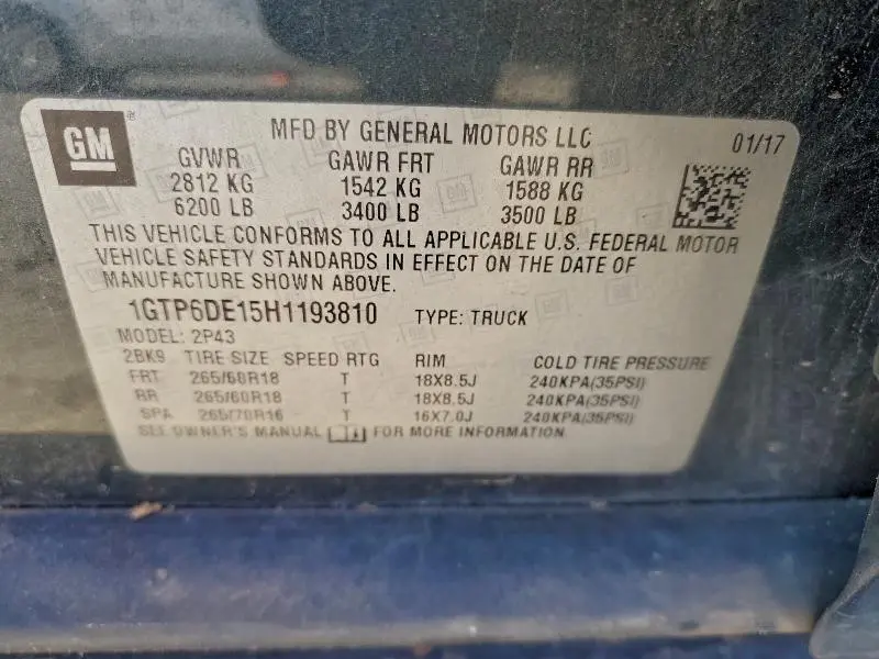 2017 GMC CANYON SLT  