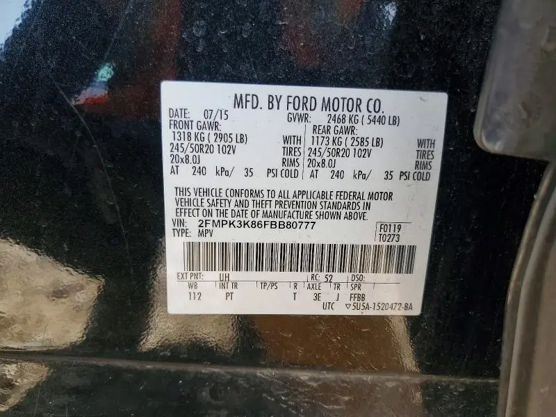 2015 FORD EDGE TITANIUM  