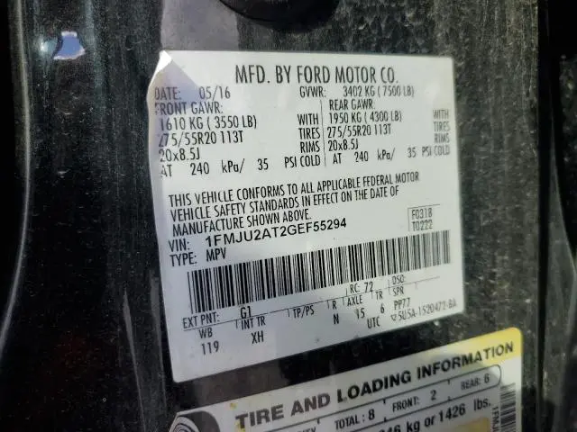 2016 FORD EXPEDITION LIMITED  