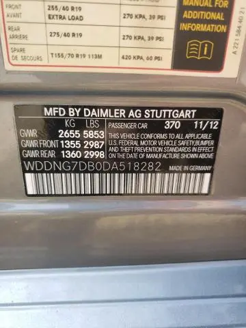 2013 MERCEDES-BENZ S 550  