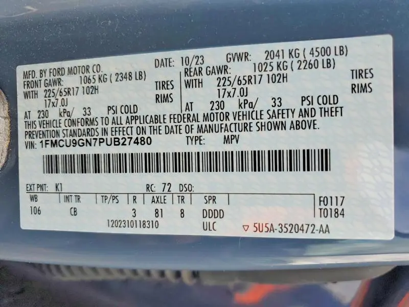 2023 FORD ESCAPE ACTIVE  