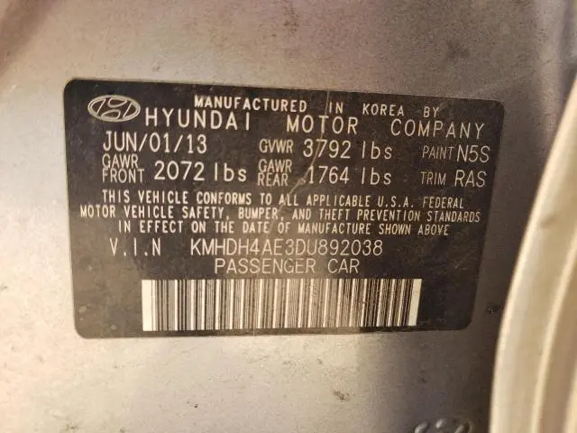 2013 HYUNDAI ELANTRA GLS  