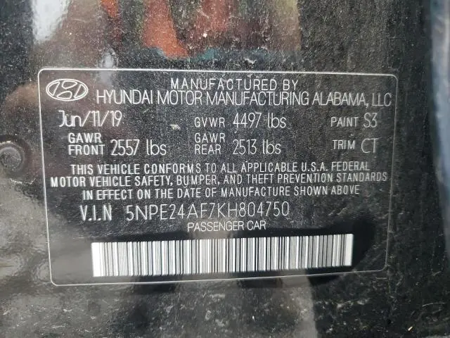 2019 HYUNDAI SONATA SE  