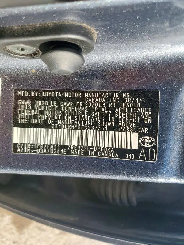 2015 TOYOTA COROLLA L  